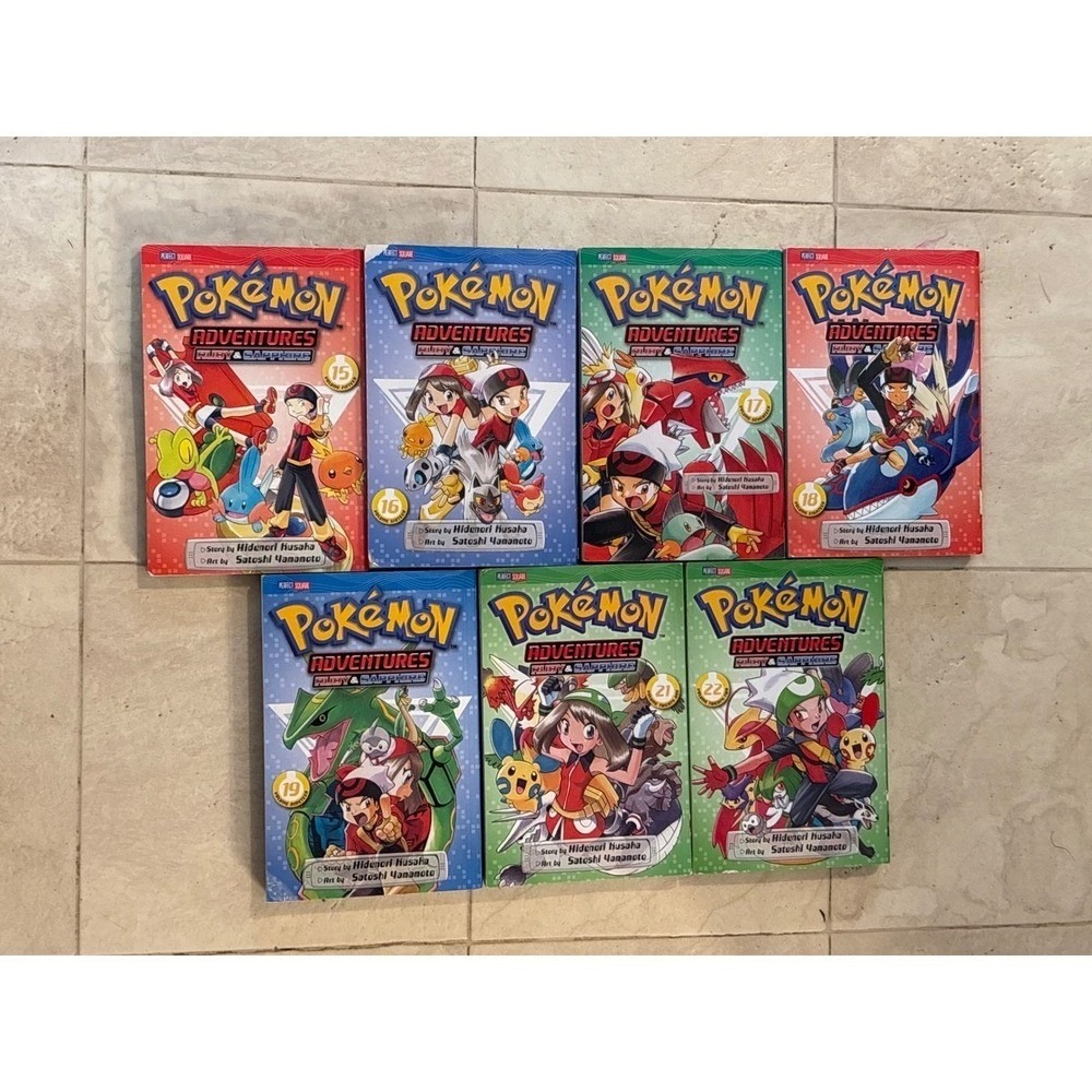 Pokemon Adventures Ruby & Sapphire Manga Lot Volumes 15-19 21 22 Viz Media